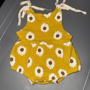 Boutique- Yellow Floral Baby Romper- NWOT